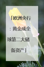 欧洲央行：黄金成全球第二大储备资产