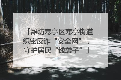 潍坊寒亭区寒亭街道织密反诈“安全网”，守护居民“钱袋子”