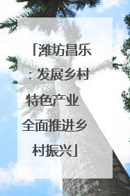 潍坊昌乐：发展乡村特色产业 全面推进乡村振兴