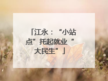 江永：“小站点”托起就业“大民生”