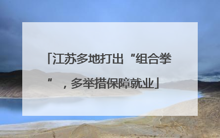 江苏多地打出“组合拳”，多举措保障就业