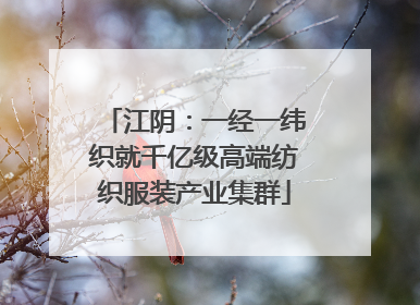 江阴：一经一纬织就千亿级高端纺织服装产业集群