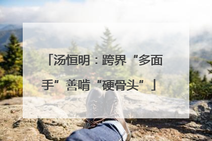 汤恒明：跨界“多面手”善啃“硬骨头”