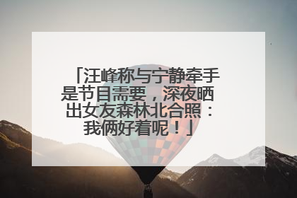 汪峰称与宁静牵手是节目需要，深夜晒出女友森林北合照：我俩好着呢！