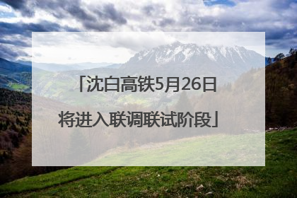 沈白高铁5月26日将进入联调联试阶段