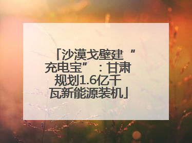 沙漠戈壁建“充电宝”：甘肃规划1.6亿千瓦新能源装机