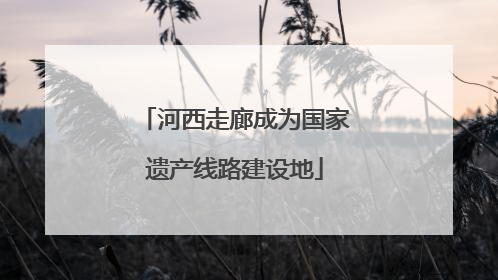 河西走廊成为国家遗产线路建设地