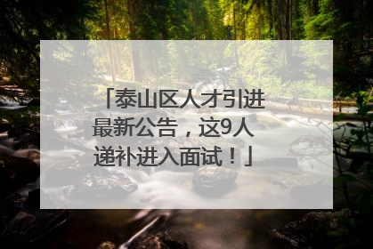 泰山区人才引进最新公告，这9人递补进入面试！