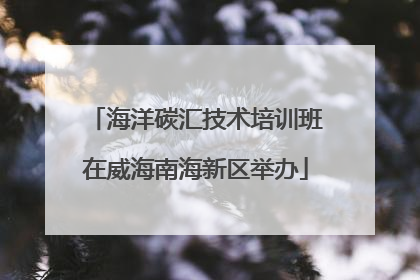 海洋碳汇技术培训班在威海南海新区举办