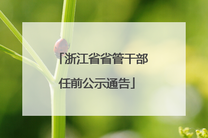浙江省省管干部任前公示通告