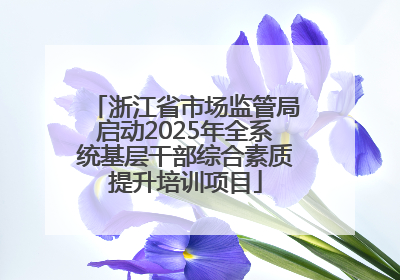 浙江省市场监管局启动2025年全系统基层干部综合素质提升培训项目