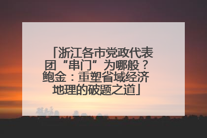 浙江各市党政代表团“串门”为哪般？鲍金：重塑省域经济地理的破题之道