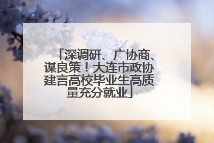 深调研、广协商、谋良策！大连市政协建言高校毕业生高质量充分就业