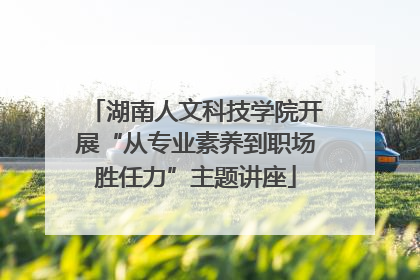 湖南人文科技学院开展“从专业素养到职场胜任力”主题讲座