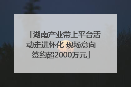 湖南产业带上平台活动走进怀化 现场意向签约超2000万元