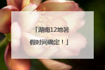 湖南12地暑假时间确定！