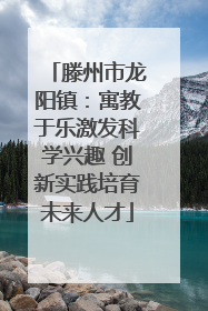滕州市龙阳镇：寓教于乐激发科学兴趣 创新实践培育未来人才