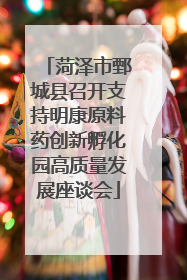 菏泽市鄄城县召开支持明康原料药创新孵化园高质量发展座谈会