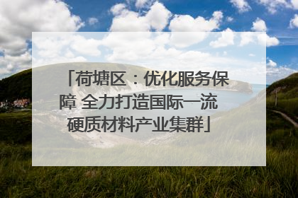 荷塘区：优化服务保障 全力打造国际一流硬质材料产业集群