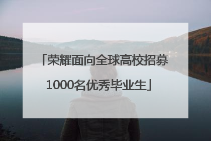荣耀面向全球高校招募1000名优秀毕业生