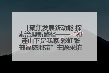 聚焦发展新动能 探索治理新路径——“祁连山下是我家 彩虹张掖福感地带”主题采访活动走进山丹