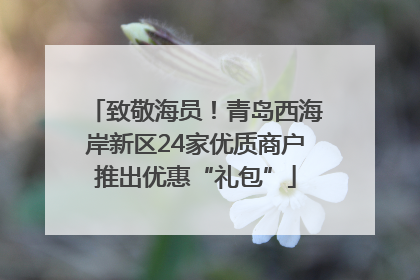 致敬海员！青岛西海岸新区24家优质商户推出优惠“礼包”