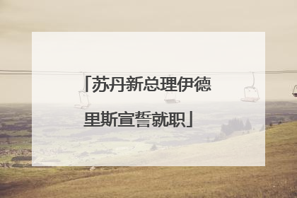 苏丹新总理伊德里斯宣誓就职