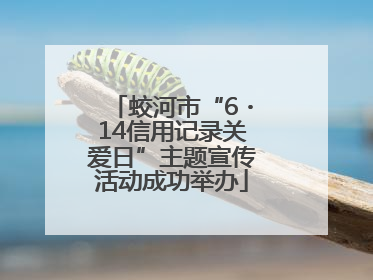 蛟河市“6・14信用记录关爱日”主题宣传活动成功举办