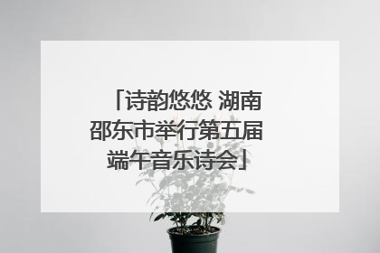 诗韵悠悠 湖南邵东市举行第五届端午音乐诗会
