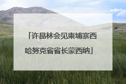 许昆林会见柬埔寨西哈努克省省长蒙西纳