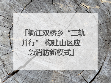 衢江双桥乡“三轨并行” 构建山区应急消防新模式