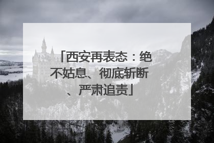 西安再表态：绝不姑息、彻底斩断、严肃追责