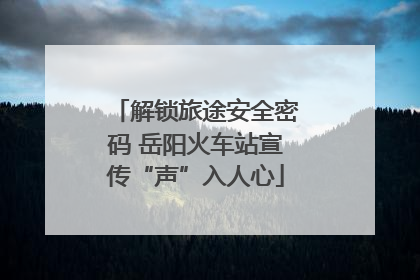 解锁旅途安全密码 岳阳火车站宣传“声”入人心