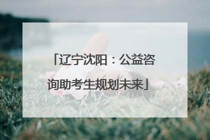 辽宁沈阳：公益咨询助考生规划未来