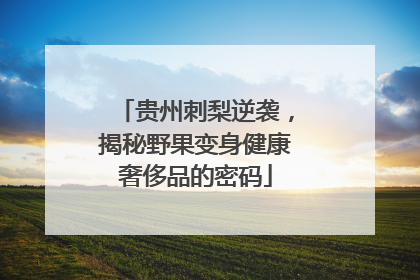 贵州刺梨逆袭，揭秘野果变身健康奢侈品的密码