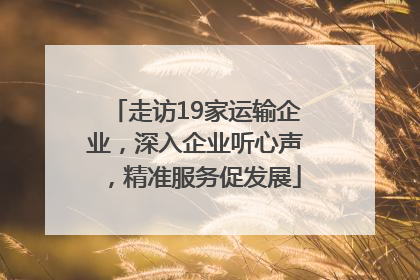 走访19家运输企业，深入企业听心声，精准服务促发展