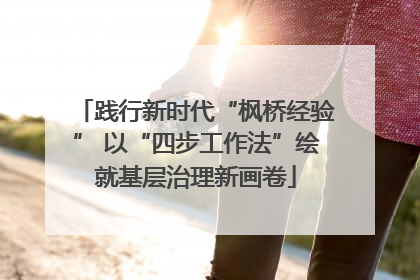 践行新时代“枫桥经验” 以“四步工作法”绘就基层治理新画卷