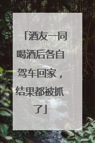 酒友一同喝酒后各自驾车回家，结果都被抓了