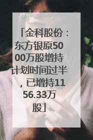 金科股份：东方银原5000万股增持计划时间过半，已增持1156.33万股