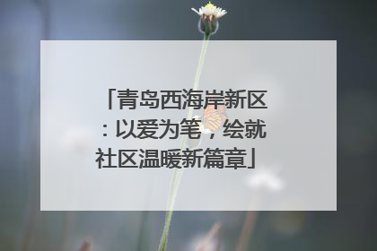 青岛西海岸新区：以爱为笔，绘就社区温暖新篇章