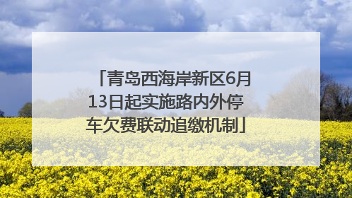 青岛西海岸新区6月13日起实施路内外停车欠费联动追缴机制