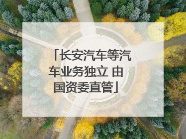 长安汽车等汽车业务独立 由国资委直管