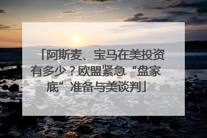 阿斯麦、宝马在美投资有多少？欧盟紧急“盘家底”准备与美谈判