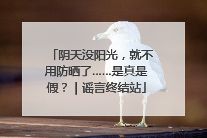阴天没阳光，就不用防晒了……是真是假？｜谣言终结站