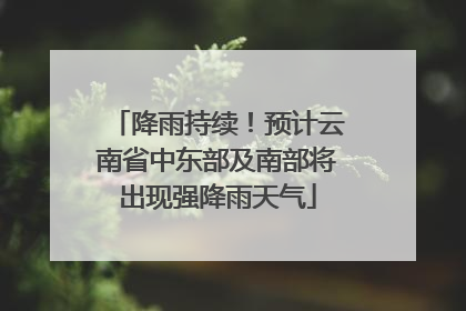降雨持续！预计云南省中东部及南部将出现强降雨天气