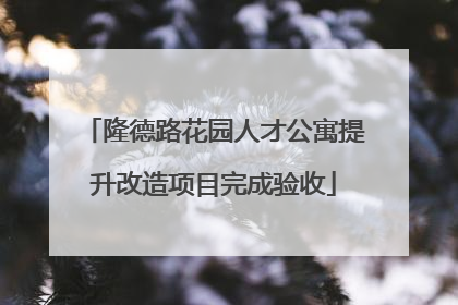 隆德路花园人才公寓提升改造项目完成验收