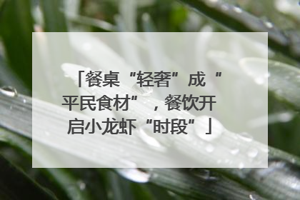 餐桌“轻奢”成“平民食材”，餐饮开启小龙虾“时段”