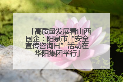 高质量发展看山西国企：阳泉市“安全宣传咨询日”活动在华阳集团举行