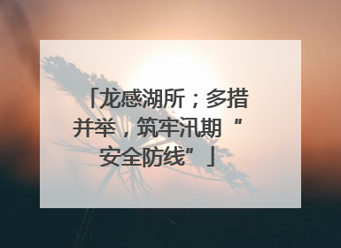 龙感湖所；多措并举，筑牢汛期“安全防线”