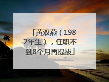 黄双燕（1982年生），任职不到8个月再提拔